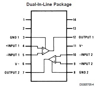 LM119J pin connection