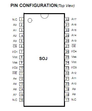 K6R1008V1D-TC10 Pin Configuration