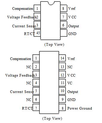 UC3842AN pin connection
