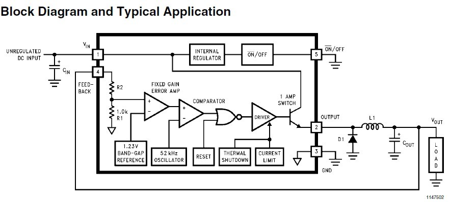 LM2575T-5.0 pin connection