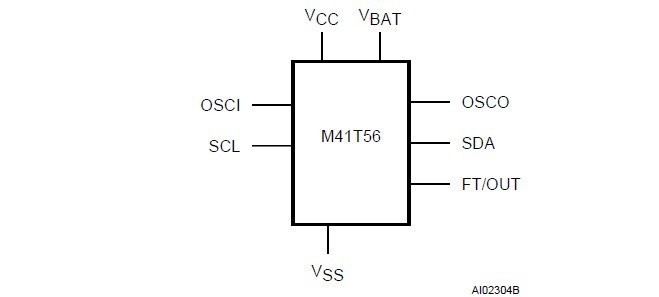 M41T56M6F pin connection