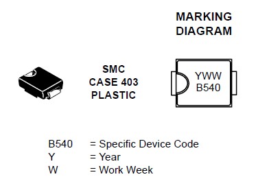 MBRS540T3G Pin Configuration