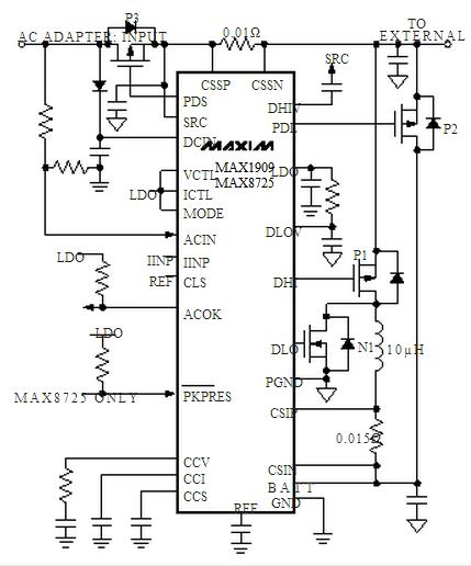 MAX8725ETI operating circuit
