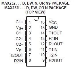 MAX232N pin connection
