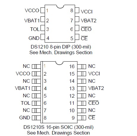 DS1210S pin connection