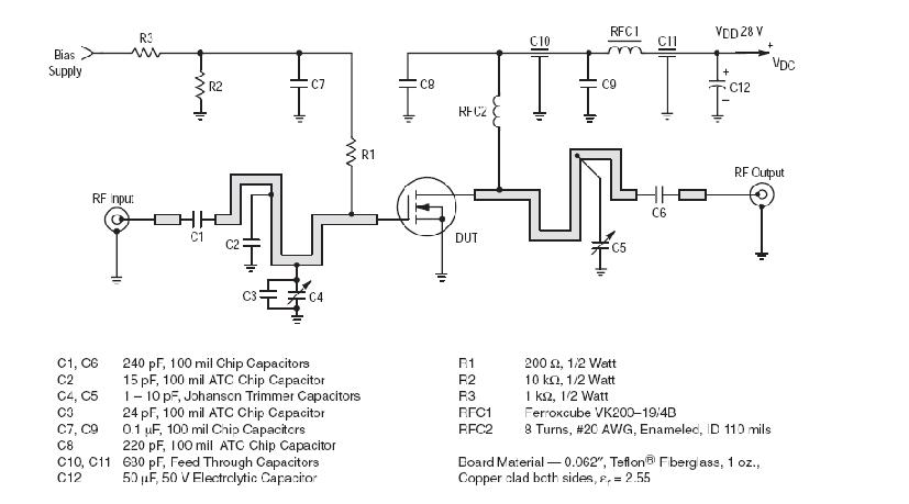 MRF160 test circuit