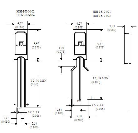 HIH-3610-002 MOUNTING DIMENSIONS