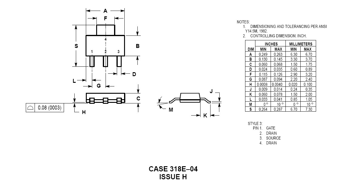 MMFT3055VT1 dimension
