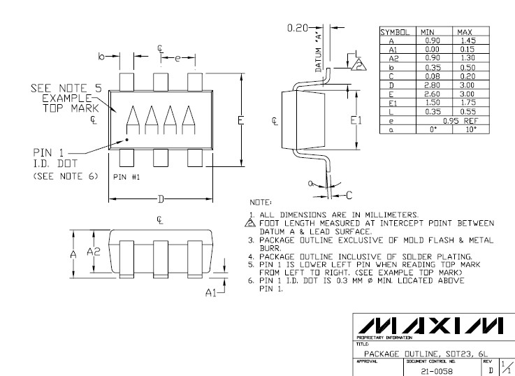 MAX4184ESA dimension