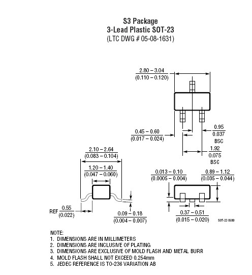 LT1460KCS3-3.3#TRPBF dimension