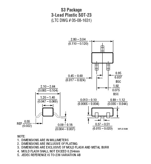LT1460HCS3-3.3#TRPBF dimension