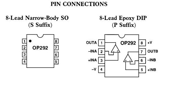  OP292GSZ pin connection