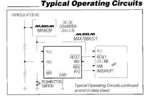 MAX706TESA typical operating circuit