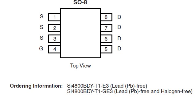 SI4800BDY-T1-E3 pin connection