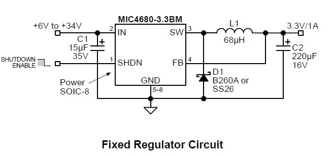  MIC4680-3.3YM pin connection