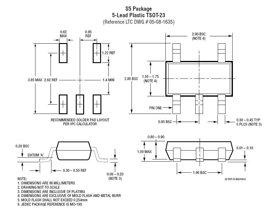 LT1964IS5-BYP#PBF dimension