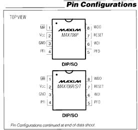 MAX706SESA pin configuration