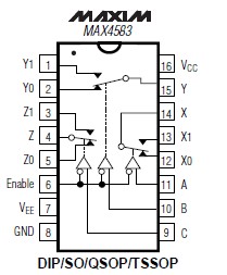 MAX4583CSE pin connection