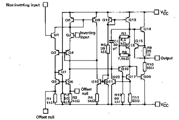 UA741CN pin connection