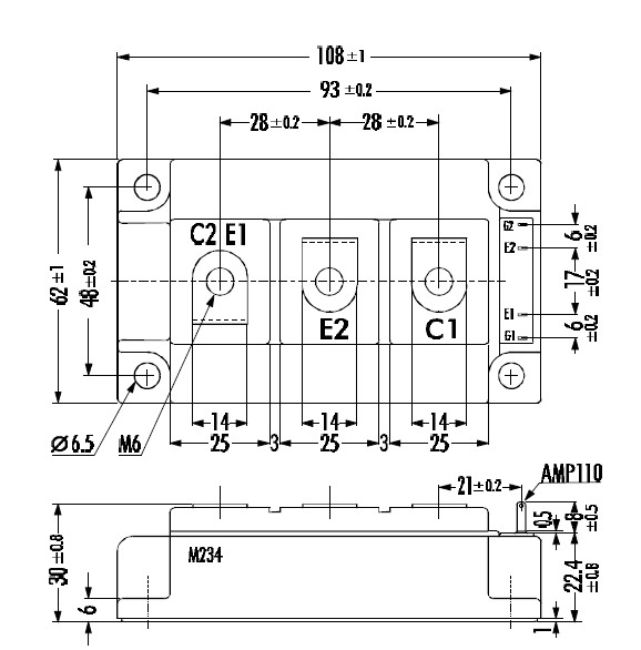 2MBI100-120 dimension
