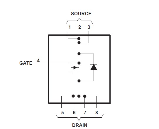 TPS1110DR pin connection