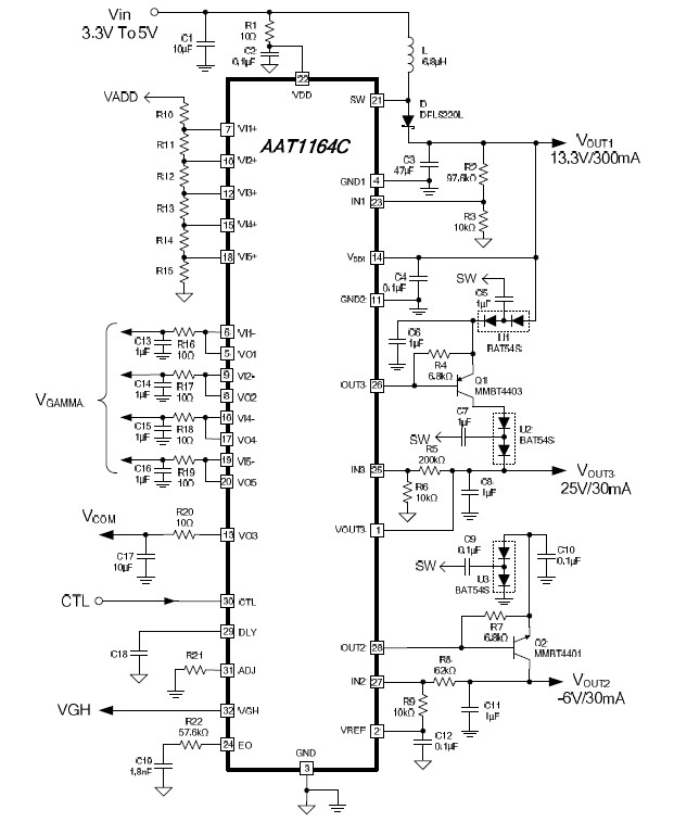 AAT1164 pin connection