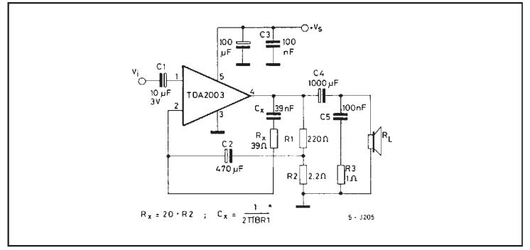 TDA2003 pin connection