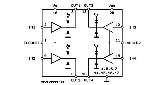 L293DD pin connection
