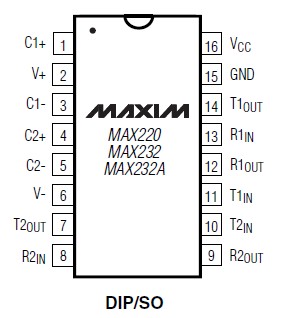 MAX232EPE pin connection