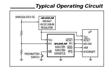 MAX707EPA+ Typical Operating Circuit