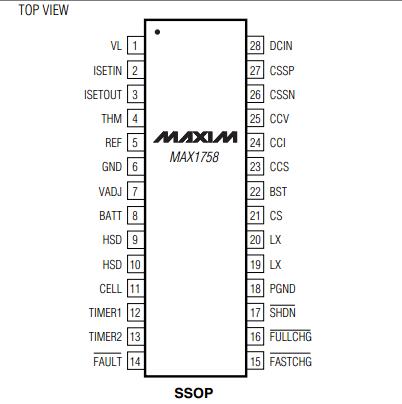 MAX1758EAI Pin Configuration