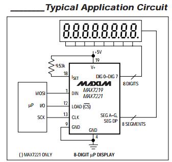 MAX7219CNG+ Typical Application Circuit