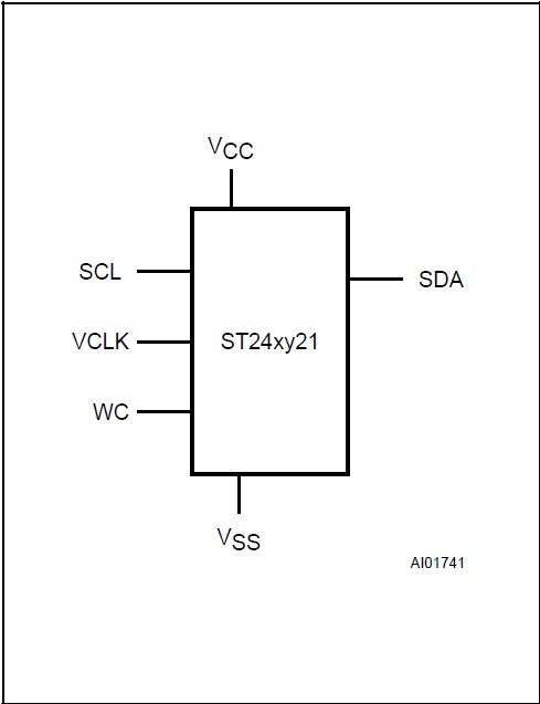 ST24FC21BM1 pin connection