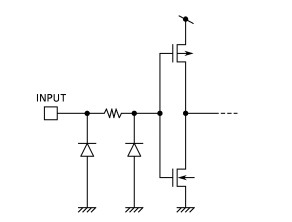 TC74VHC08F input protection circuit