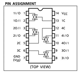 TC74HC4066AF pin assignment