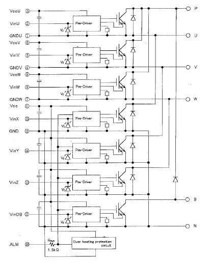 7MBP50RA120 pin connection