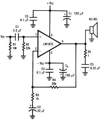 LM1875T pin connection