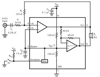 LM4871 pin connection