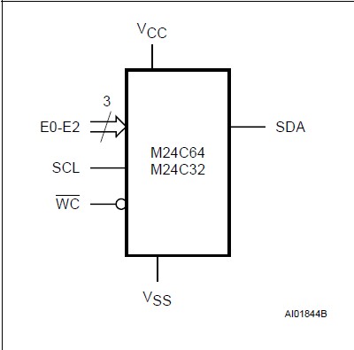 M24C64-RDW6T pin connection