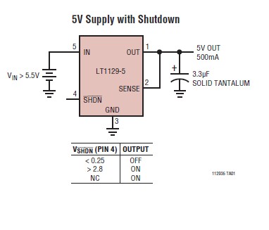 LT1129CQ pin connection