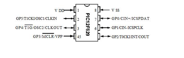 PIC12F675-I/P pin connection