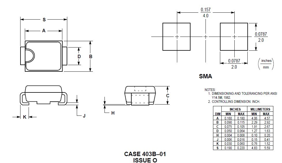 MBRA130LT3 pin connection