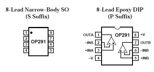 OP291 pin connection
