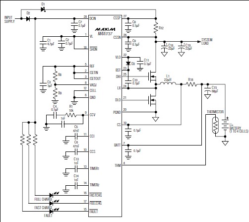 MAX1737 pin connection
