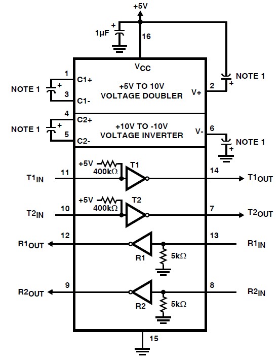 hin232cp pin connection