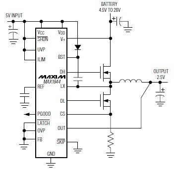 max1844etp-tg074 pin connection