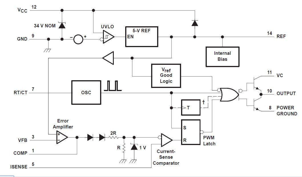 TL3844D pin connection