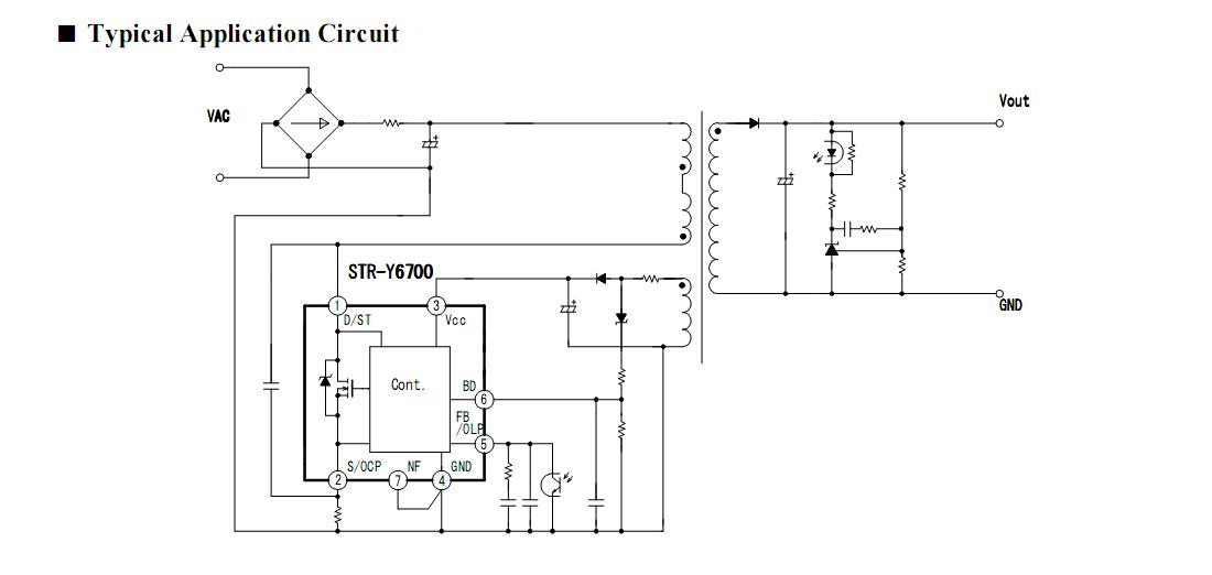 STR-Y6766 typical application circuit