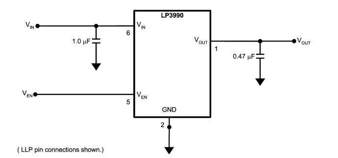 LP3990TLX-1.5 pin connection