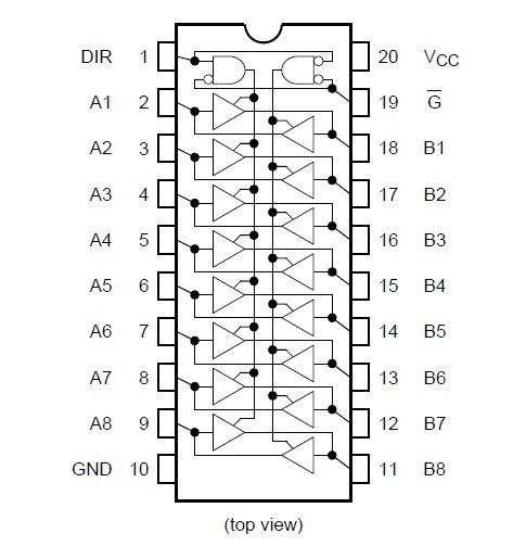 TC74VHC245F pin connection